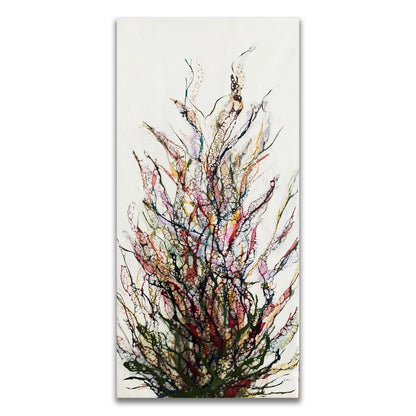 Abstrakte Blume als Enkaustik Kunstwerk